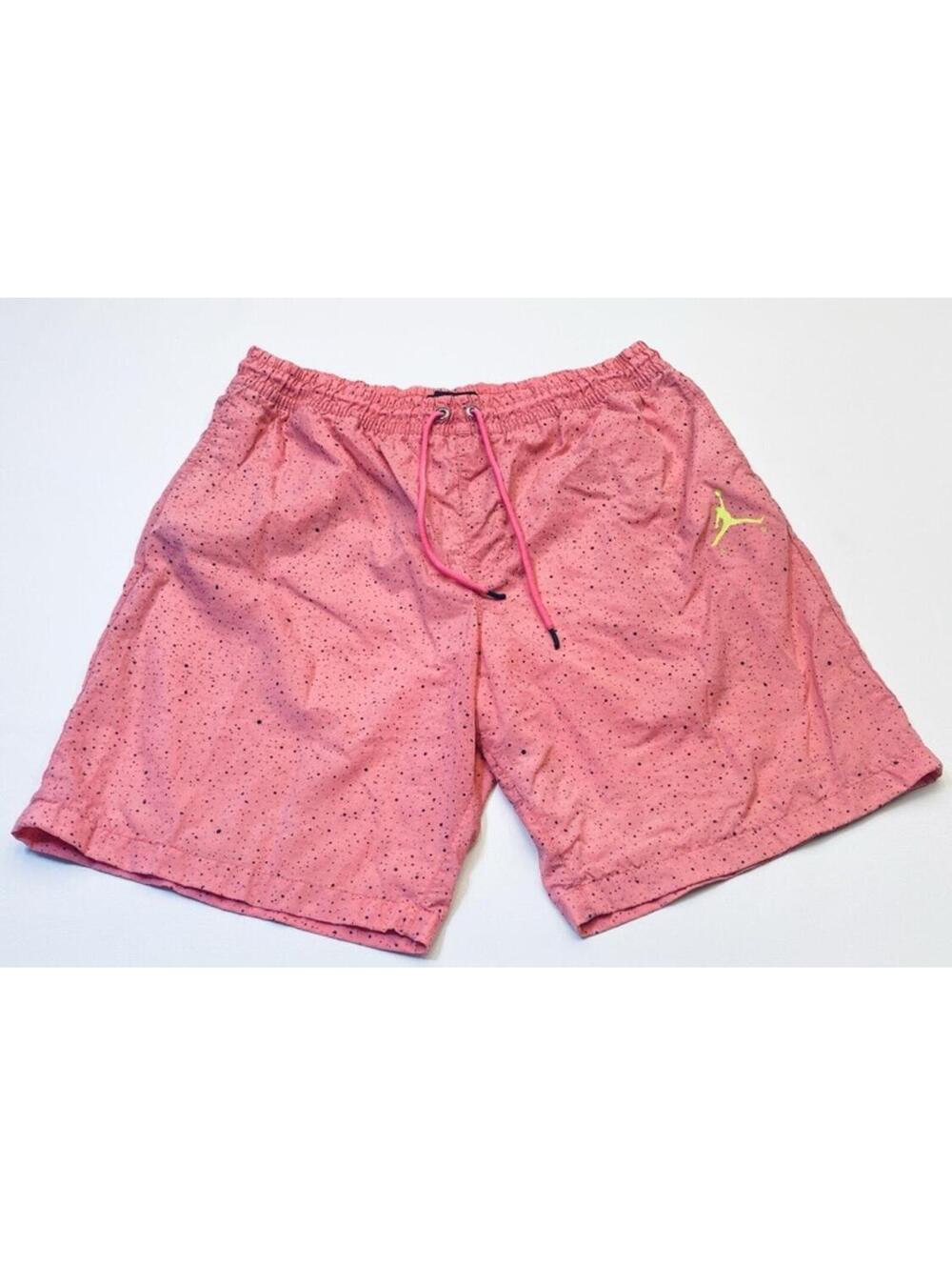 Vintage Jordan Swim Shorts Men's XL Pink Speckled Mesh Lined Drawstring 9993